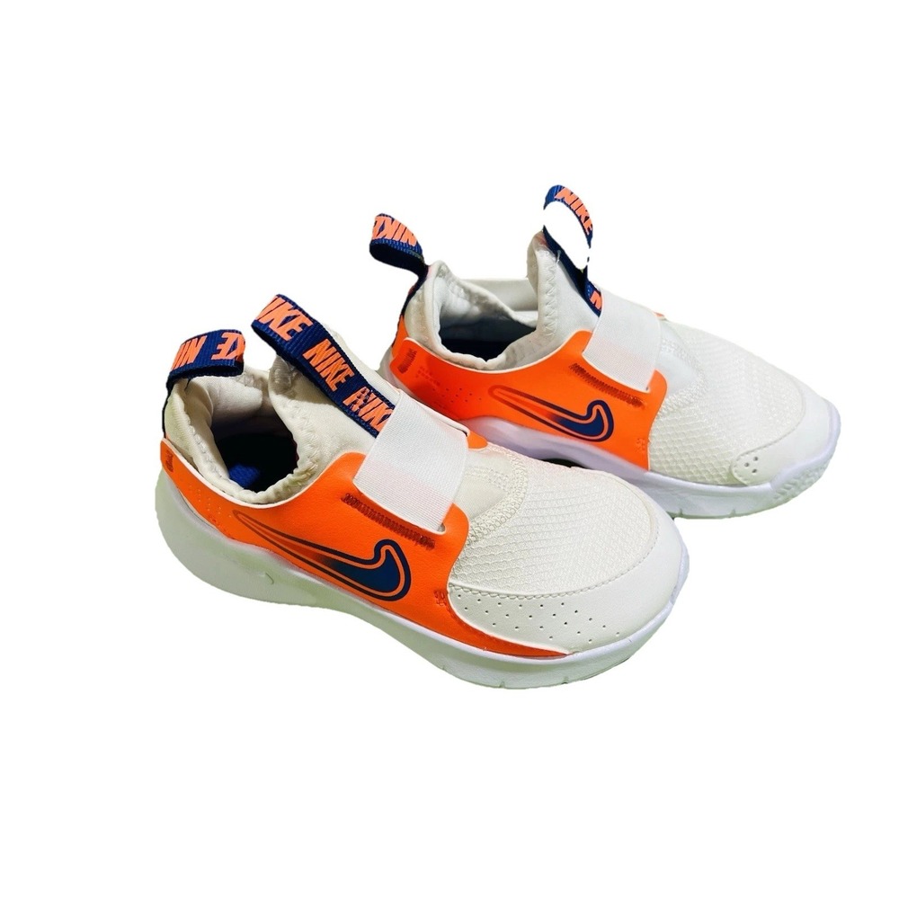 #84 Nike Flex Runner  10.5 Size 3 PS 'White Total Orange Blue' FN1449-101
